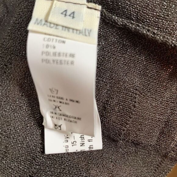 Zanone Women's Knit Top Size IT 44/ US Medium Sheer Golden Thread Short Sleeve - Picture 6 of 7